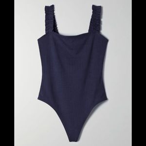 Aritzia Firecracker Bodysuit in Navy Blue